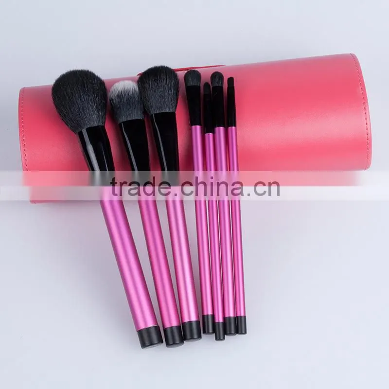best seller for Chrismas! 7 Piece Nylon Hair Pink Makeup Brush Cup Holder