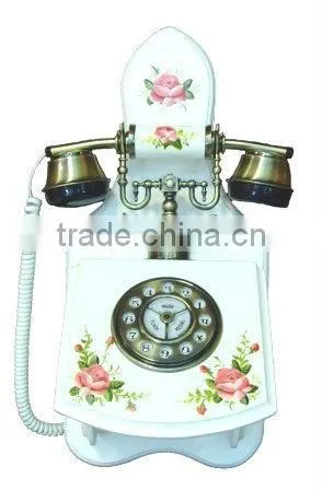 Vintage Brown Wall Telephone High Class Home Decorative Wall Mount Telephone, Antique Wooden Telephone