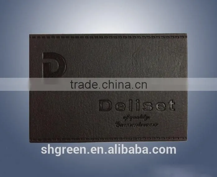 Men's garment black leather patch manufacturer