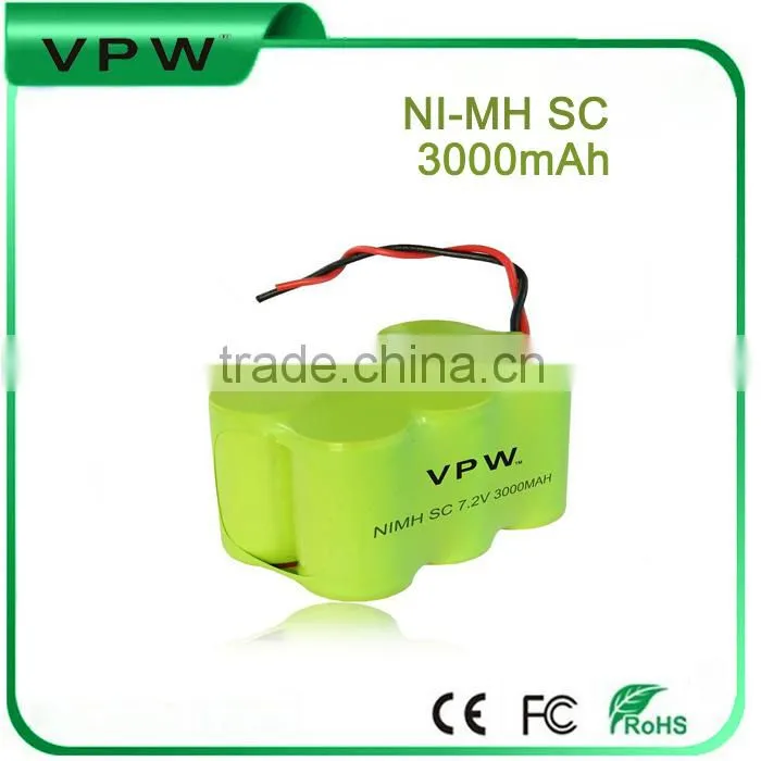 Guangzhou Factory Rechargeable Ni-MH Battery 7.2V 3000mAh Battery