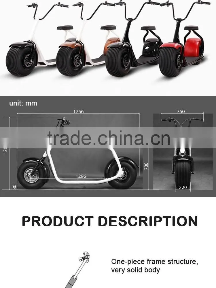 800W Electric Scooter City Mobility seat Electric motorcycle with 18*9.5inch wheel