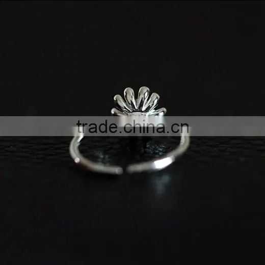 925 sterling silver chrysanthemum flower ring adjustable ring fashion women ring jewelry supplies 6260556