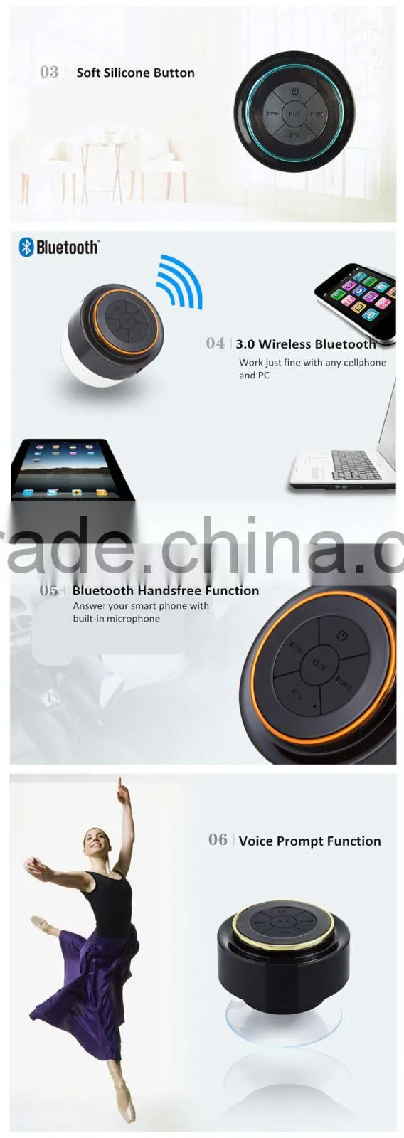F012 white/orange color bluetooth woofer speaker,hifi woofer speaker,stereo woofer speaker