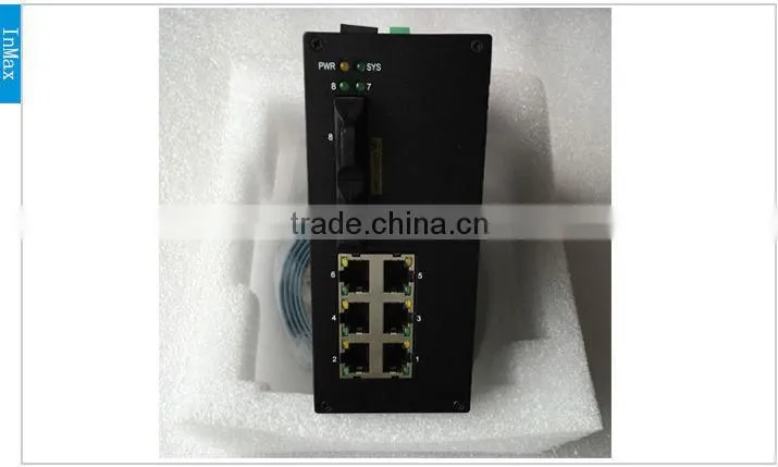 8 port switch 2x100M FX and 6x10/100MBase TX Din-rail Managed PoE Industrial Switch P608A