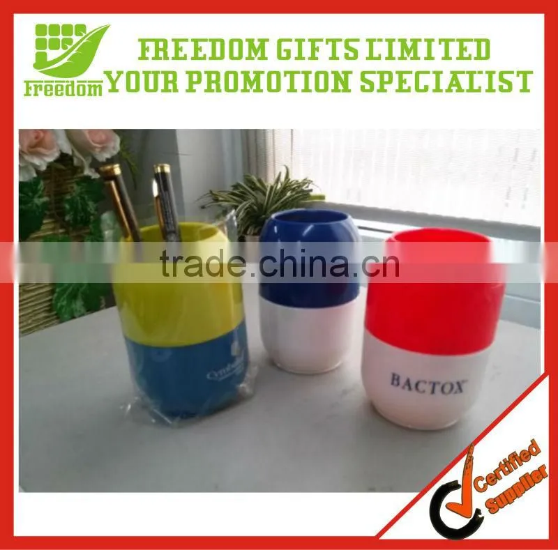 Custom Pill Shaped Plastic Pen Holder