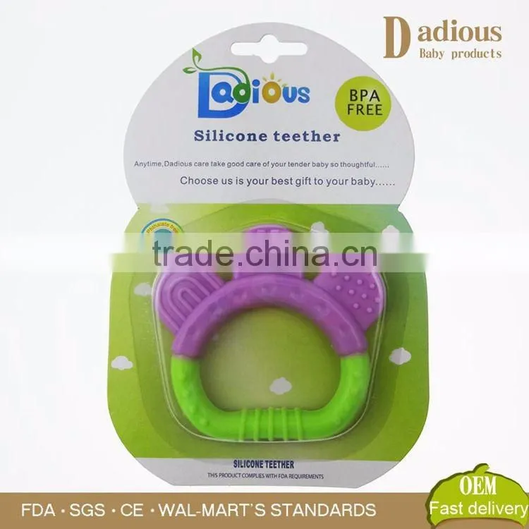 BPA Free Wholesale Cheap silicone Baby Teether Toys Natural Rubber For Baby