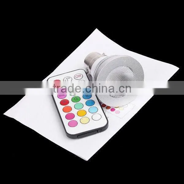 4W/9W GU10/MR16/B22/E27 LED RGB Light Bulb + Remote Control 2 Million Colors
