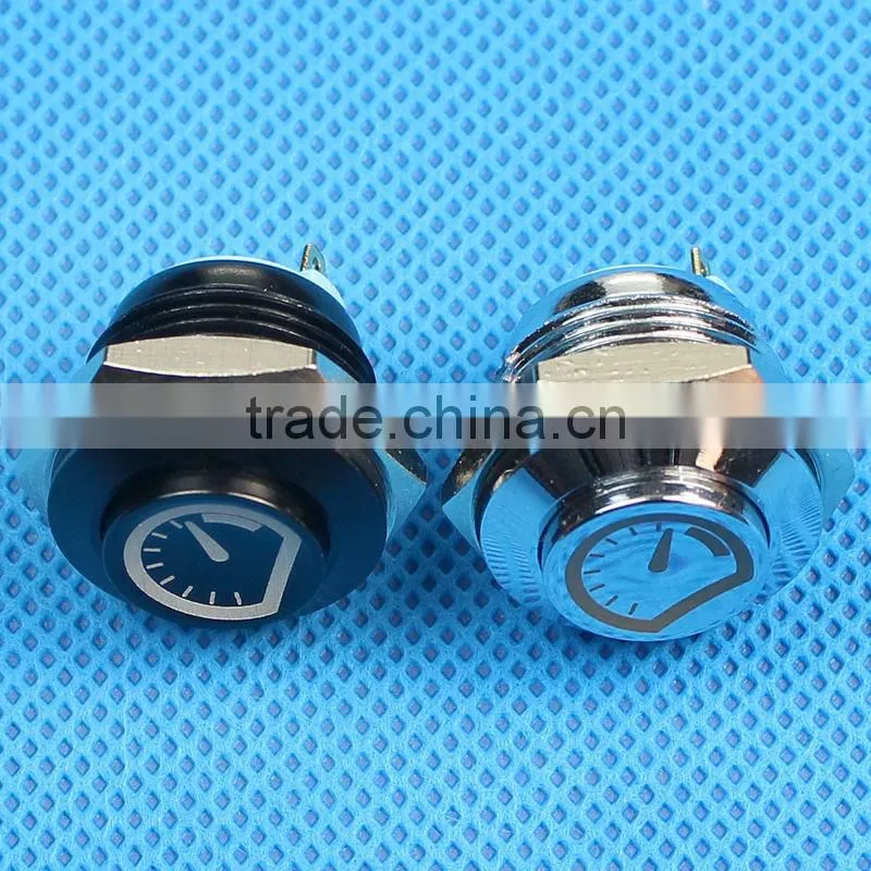 16mm high round metal push button switches