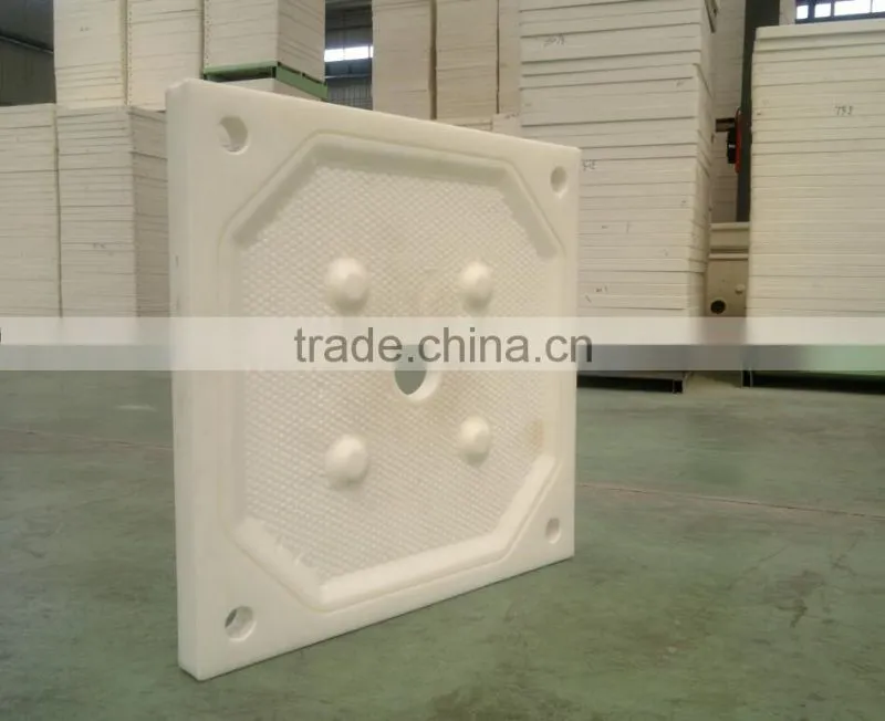 Filter press plate used in the dewatering treatment of water purification