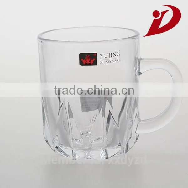230ml glass coffee cup with special stem and handle
