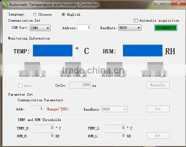 Highly Sensitive 2015 Temperature and Humidity Controller,RS - 485 & Relay Output Digital Temperature and Humidity Controller