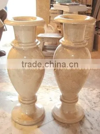 DECORATIVE VERONA BEIGE MARBLE FLOWER VASES