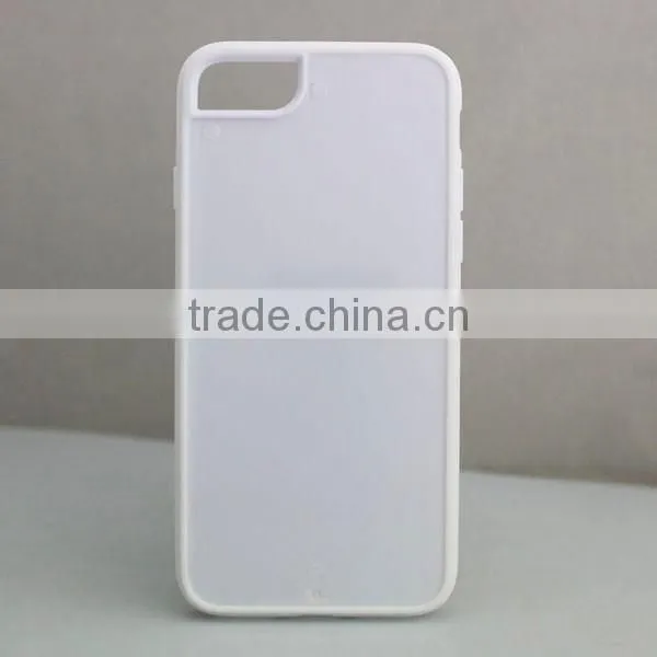 Hot sale TPU PC mobile phone case with groove on backside for iphone 7/7plus