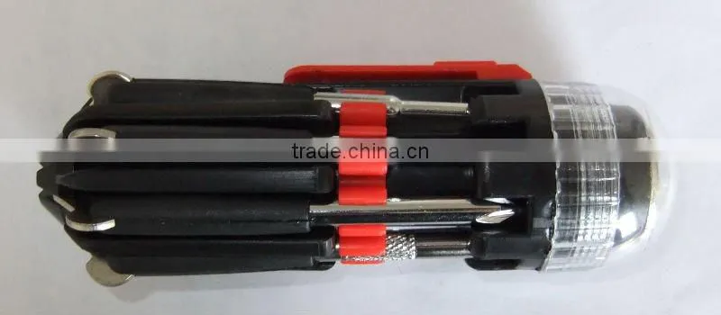 Multi 8 in 1 screwdriver set with LED light