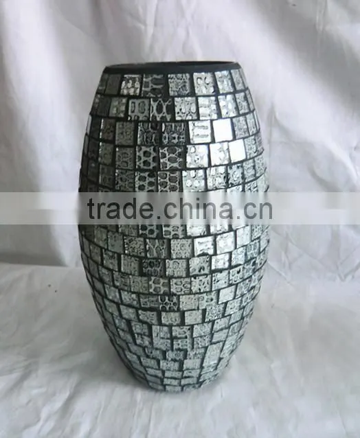 New Design Leopard Print Pattern Oval Shaped Glass Vase