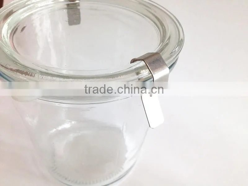 250ml capactiy tapered locked glass stash jar cans with glass lid