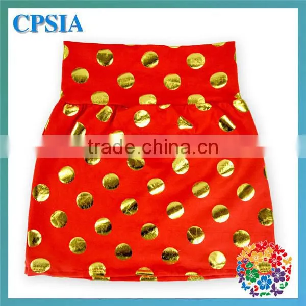 Posh Lavender Little Girls Skirts Gold Polka Dot Young Girls Wearing Short Skirts