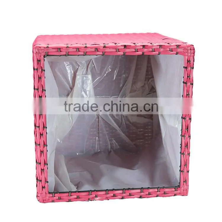 Plastic Rattan Basket Garden Planter Flower Pot