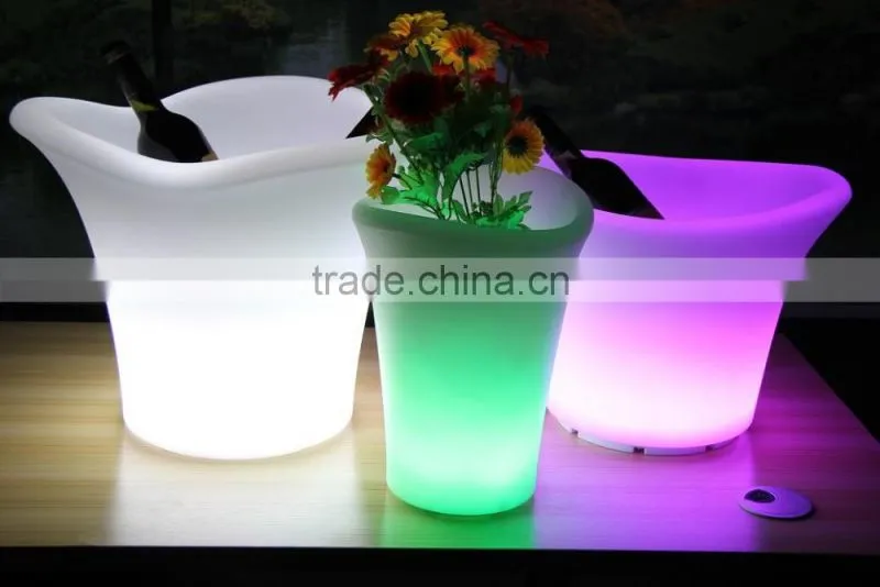 RGB color changing illuminated plastic ice bucket led lighting flower pots