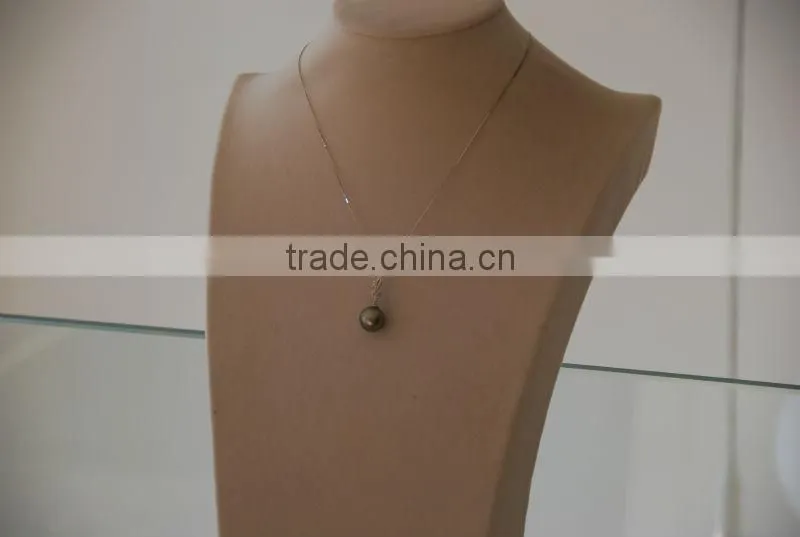 14-15mm big black tahitian single pearl pendant necklace