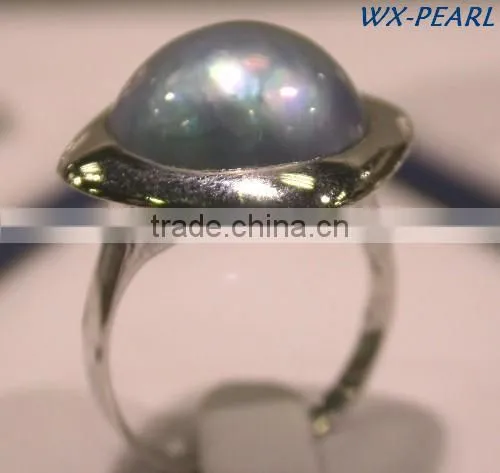 latest pearl ring design with diamond rings Tahitian Pearl Ring