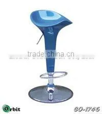 Plastic adjustable height bar chair, modern swivel pub bar chair