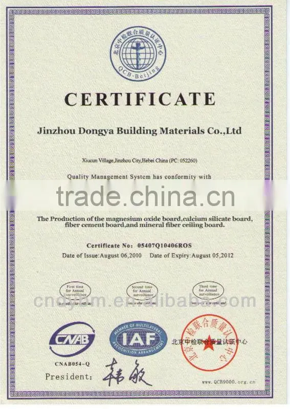 Magnesium Oxide Board Jinzhou City