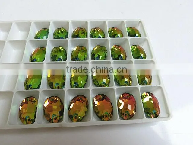 crystal button with two holes AB color