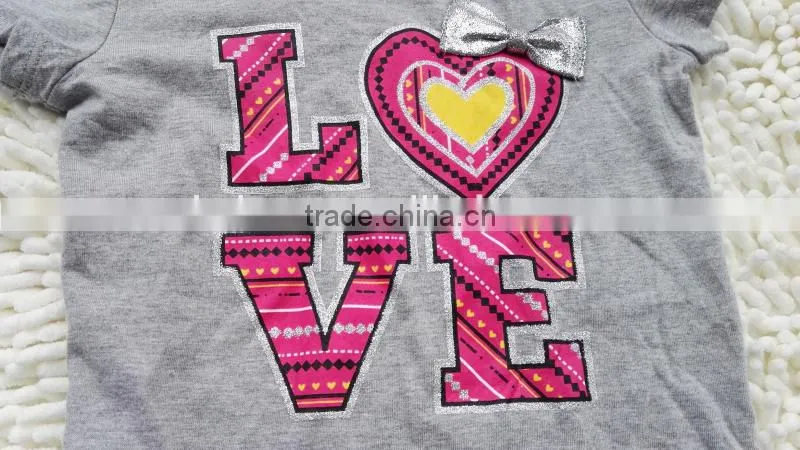 Garment stocks girl's fashion new desgin t-shirt