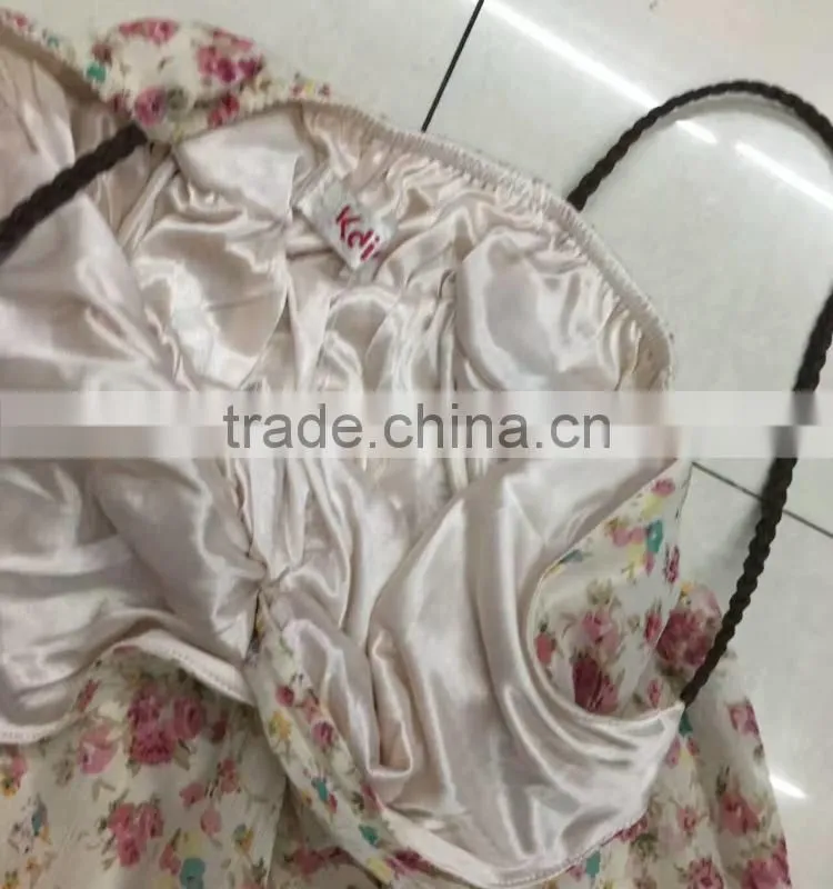 Women flower printed fancy chiffon dress stocklots