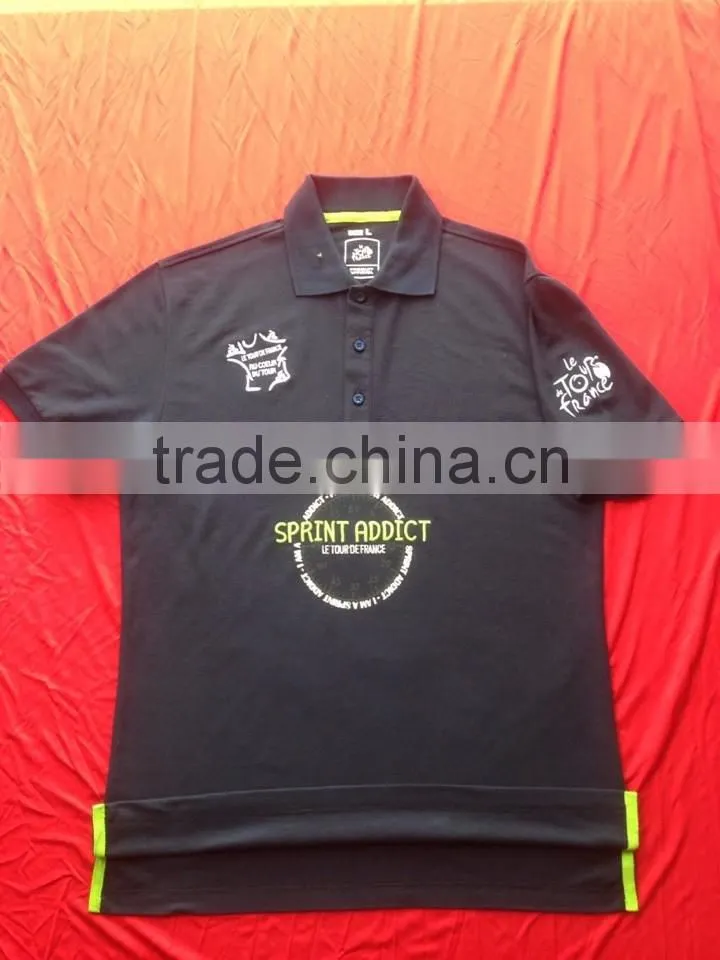 High quality of custom polo shirt, 100% cotton pique, printing and embroidery