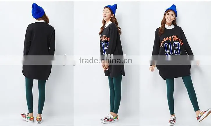 Female hemp grey long-sleeved straight front piece print dress