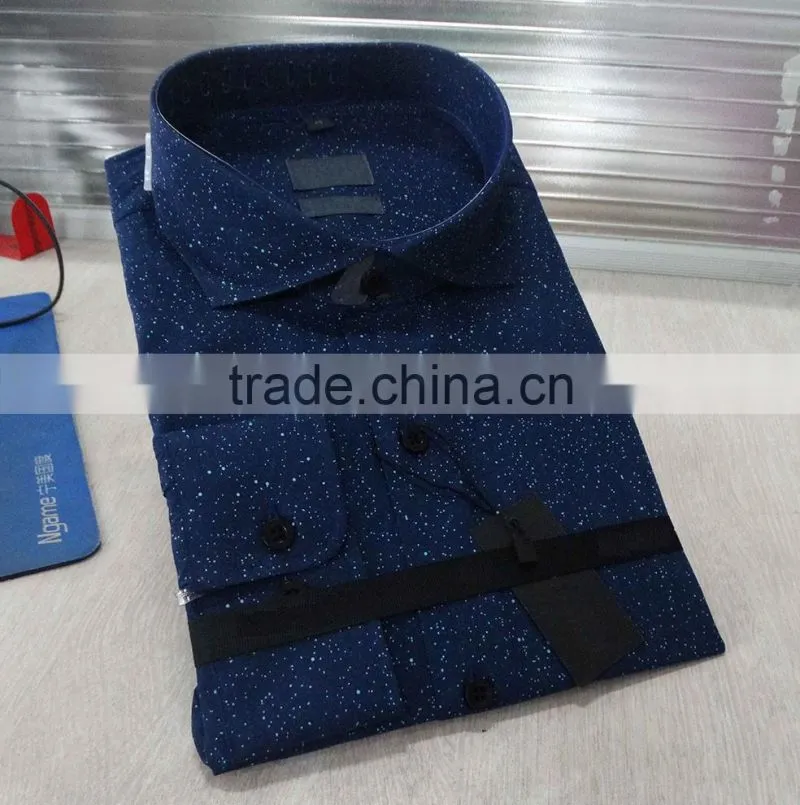 Latest design for men blue prints mens dress shirts