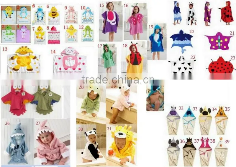 new design Terry Bathrobe - Hoodie/Hoody Costume Bath Towel Baby Robe - Kids Robes Baby Cartoon Hooded