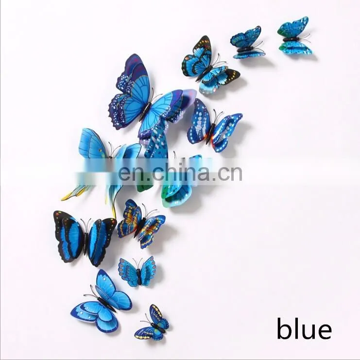 Wholesale High Quality 3D Double Butterfly PVC Wall Sticker Home Decoration