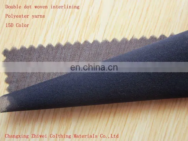 100% Polyester Double Dot Woven Interlining Fabric