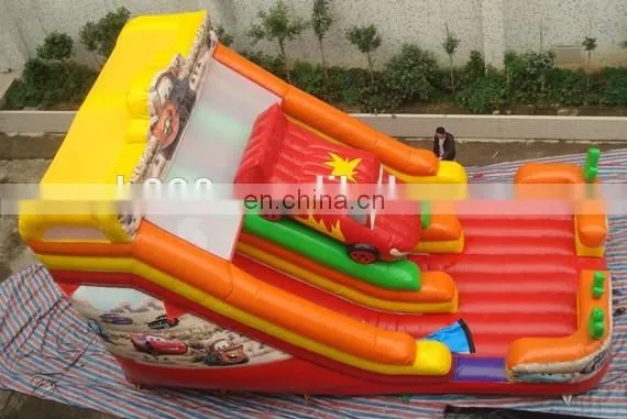 Car decoration giant steep inflatable water slide