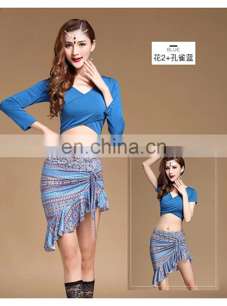 T-5189 Fashion designed printed pattern 12 colors belly dance costumes
