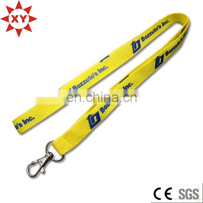 Polyester satin id card holder lanyard ribbon with custom logo