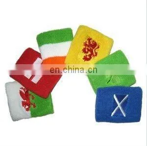 embroidery logo cotton terry wristband