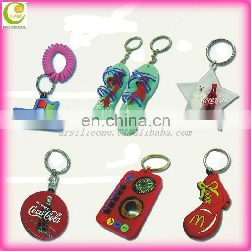 Lovely promotinal gifts 3d silicone rubber elephant keychain