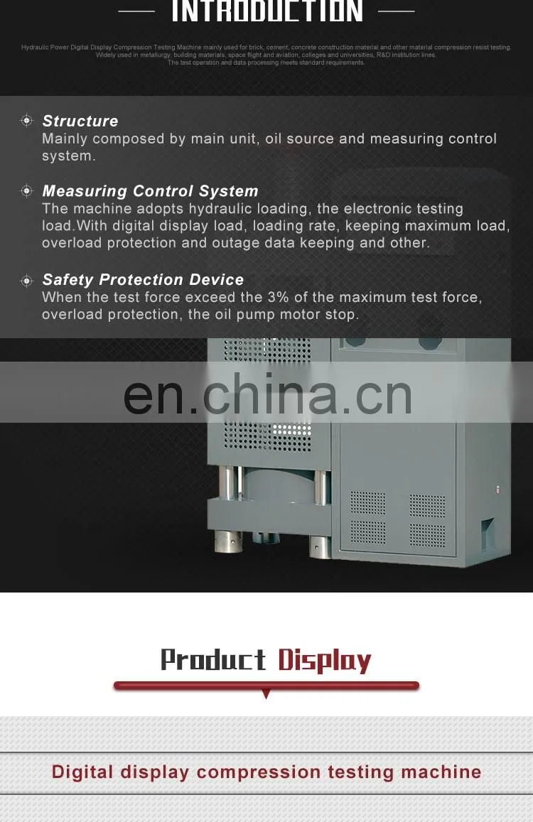 YES-2000 2000KN Digital Manual Screw Hydraulic Cube Compression Testing Machine