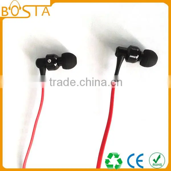 Flat cable high end premium quality custom OEM design wired earphones with gold plug