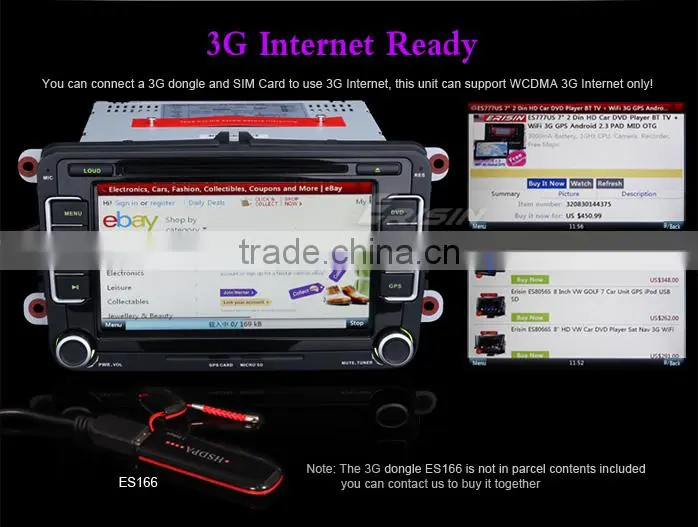 Erisin ES7698V 7" Car Radio DVD GPS Seat Golf 5 6 Passat Caddy Polo Skoda