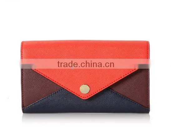 saffiano leather ladies envelope clutch wallet crossbody wallet bag with shoulder chain