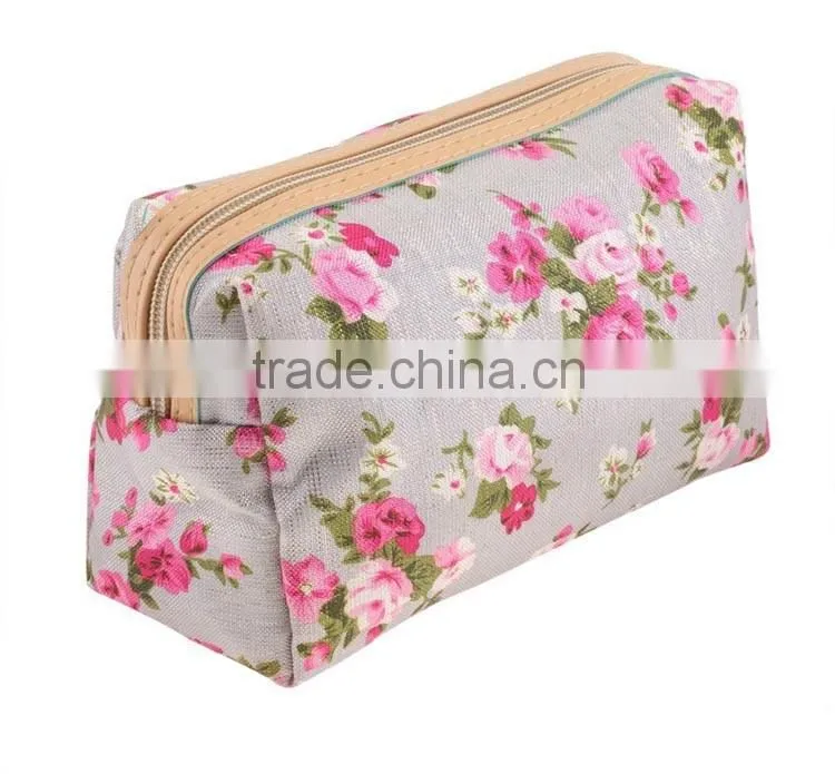 high quality printed canva cheap wholesale makeup bags,funky cosmetic bag as makeup bag,makeup bag natural for travel