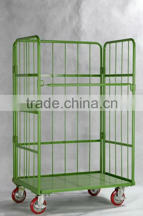 Logistics warehouse steel nestable roll container