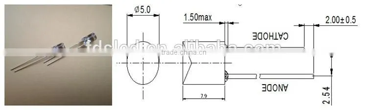 5mm Christmas light concave LED Diode 6000K - 7000K