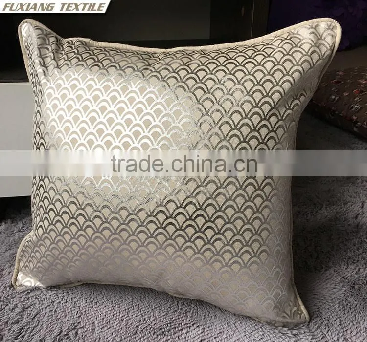 foil print faux linen cushion for home