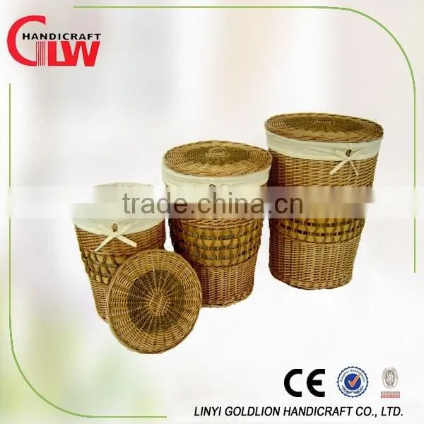 SET OF 3 WILLOW&SEAGRASS &WOODCHIP HAMPER ,wholesale decorative handmade baskets, storage baskets